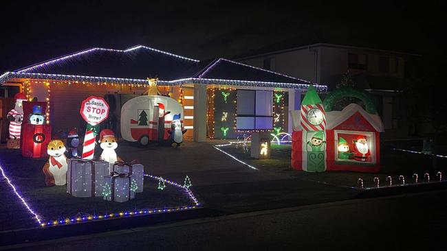 Christmas lights already up at Mirinae Ct, Pimpama. Picture: Shanae Lee