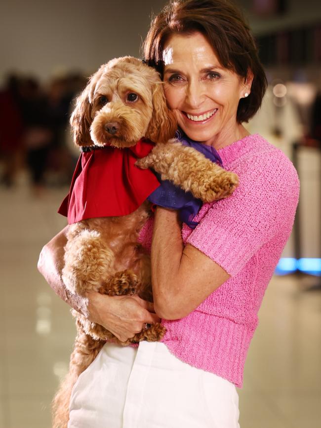 Virgin Australia Group CEO Jayne Hrdlicka at Melbourne Airport after announcing plans to be the first Australian airline to offer pets onboard flights.. Picture: Alex Coppel.