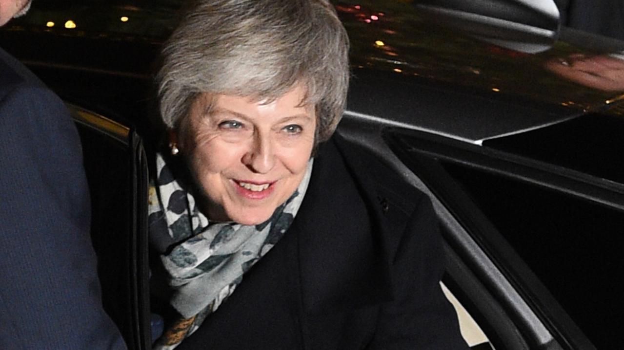 Britain's Prime Minister Theresa May arrives at 10 Downing Street in central London as she waits for the result of a confidence vote by her Conservative party. Picture: AFP 