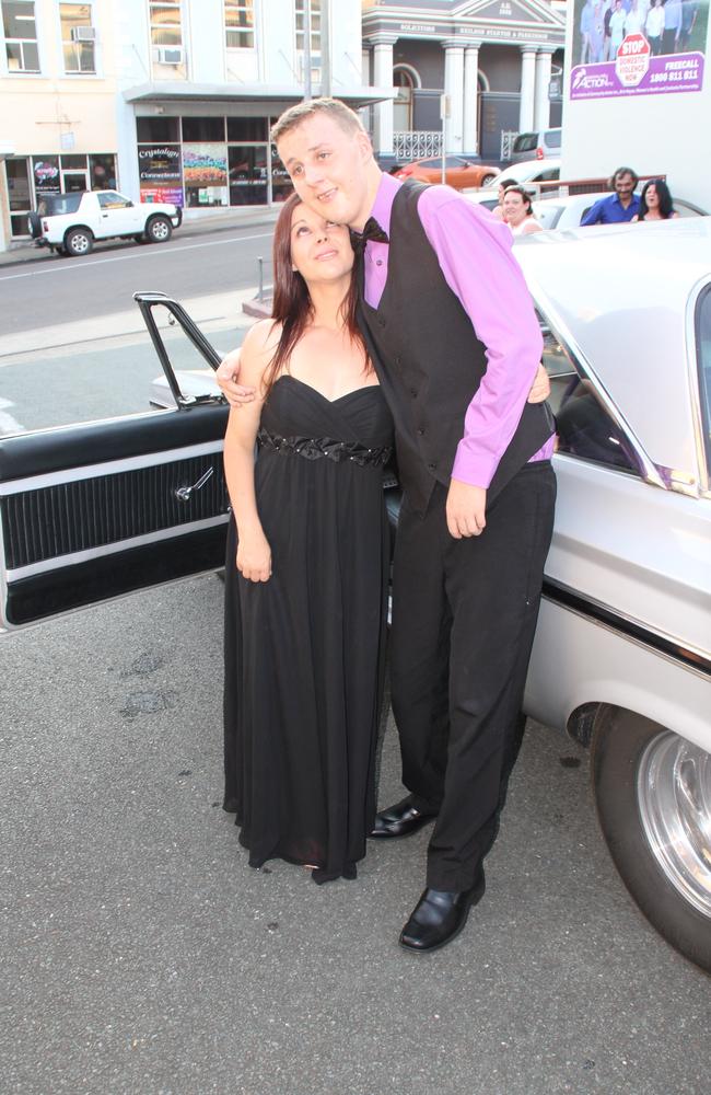 Nathan Maher at the Gympie Special School formal in 2015 with his older sister, Sonya.