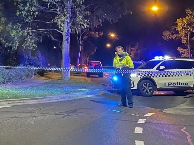 Investigators in Burnley Heights on Friday night. Picture: Facebook