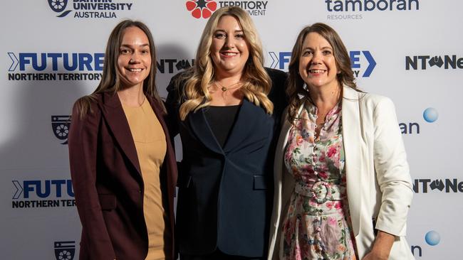 Peta Haughey, Melanie Plane and Kirsten Porteous at the NT News Futures Northern Territory forum 2024. Picture: Pema Tamang Pakhrin