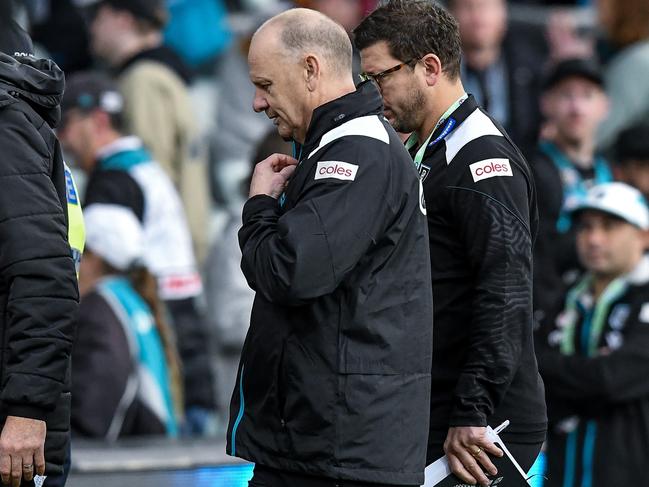 Ken Hinkley post-game. (Photo by Mark Brake/Getty Images)