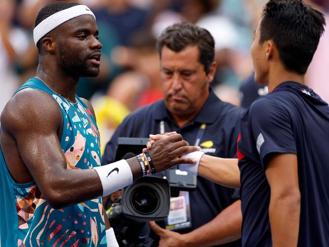 Hijikata lost in straight sets to US 10th seed Frances Tiafoe. Picture: Sarah Stier / GETTY IMAGES NORTH AMERICA / Getty Images via AFP