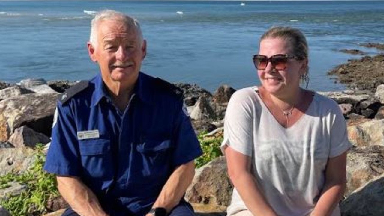 Marine Rescue Jervis Bay volunteer Norm Stanley with the British tourist.