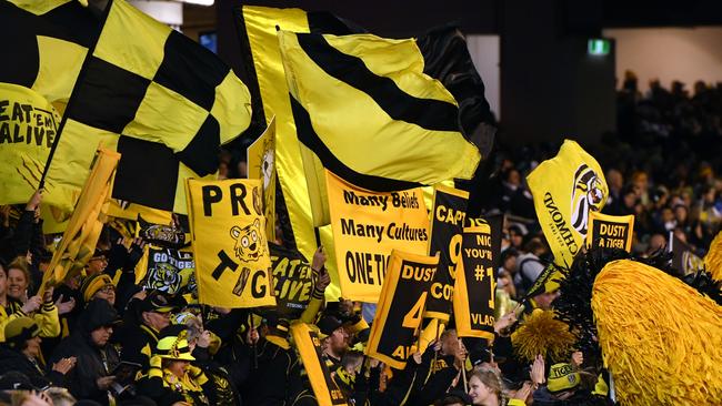 Richmond fans during its qualifying final against Geelong.