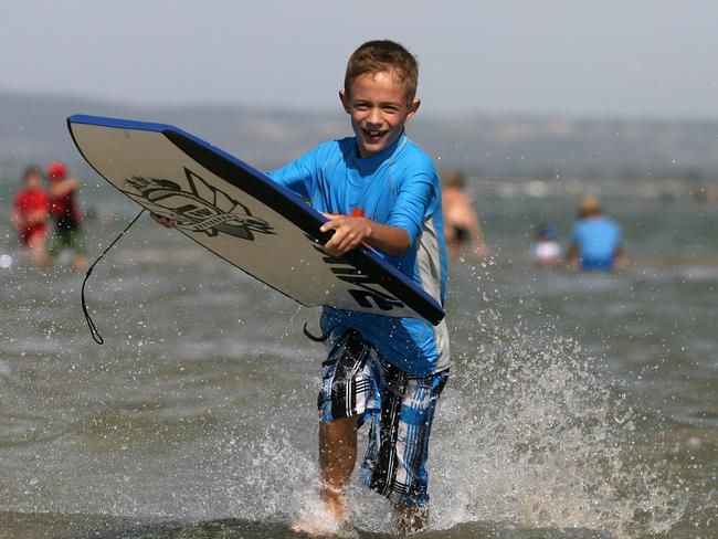 Max, 5 hit the water in Rye for New Year’s Eve 2010. Picture: Chris Scott