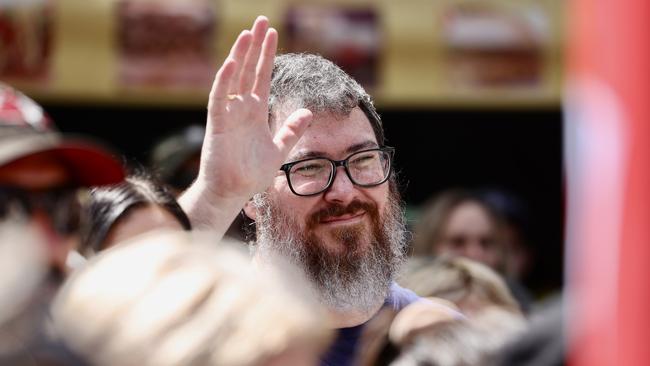 George Christensen during the Brisbane CBD freedom rally. Picture: Liam Kidston