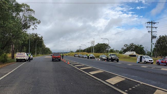 Police conduct random breath tests on the Kennedy Highway in Walkamin. Picture: SUPPLIED