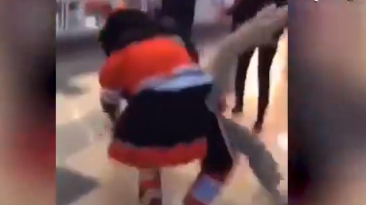 Pertarungan NHL, maskot Tommy Hawk Chicago Blackhawks diserang, video saat penggemar kalah melawan maskot
