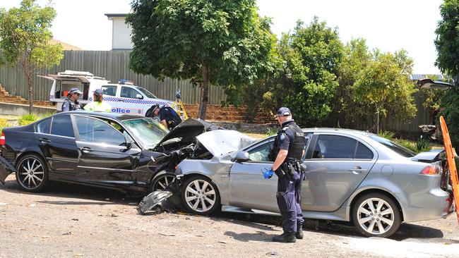 Mother and daughter Karin and Makayla Tritton died after drug and drunk driver Mark Veneris hit them on Christmas Day last year in Brisbane’s east. (Pic: John Gass/AAP)