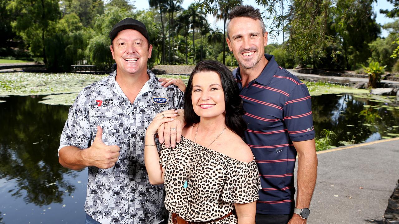Channel 7 presenters Scott Hillier, Laurel Edwards and Lee Carseldine after the local programs were reinstated in January 2020. Photo: Steve Pohlner