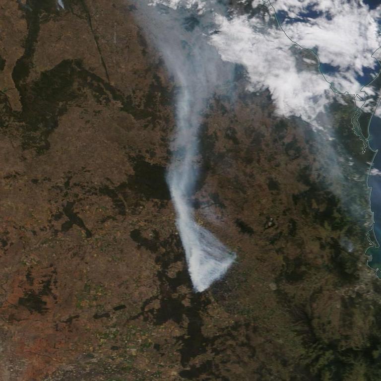 NASA satellite image of Western Downs fire