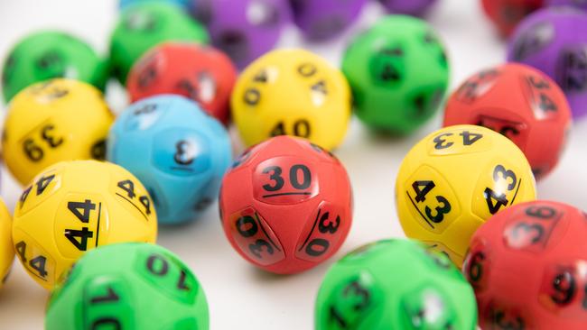 Lotto balls on white background.