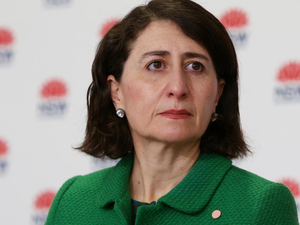 NSW Premier Gladys Berejiklian takes questions during a Covid-19 update. Picture: Lisa Maree Williams Pool/Getty Images