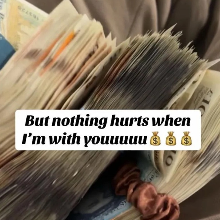 Bella showed off huge wads of cash in social media videos before her arrest. Picture: Tiktok