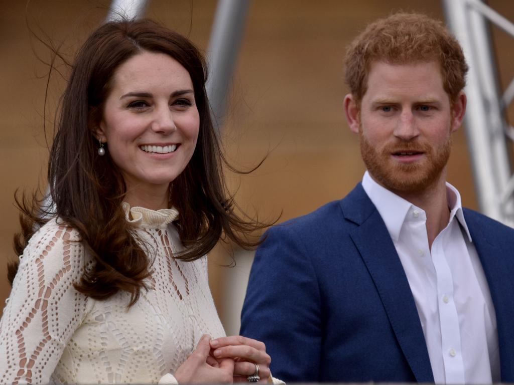 Royals Catherine and Prince Harry in happier times in 2017. Picture: WPA Pool/Getty Images