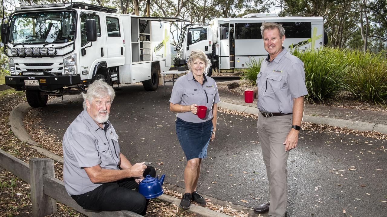 (from left) eXpedition 10 co-directors: Rob Brown, Bev Mules and Phil Stonestreet. Tuesday, February 22, 2022. Picture: Nev Madsen.