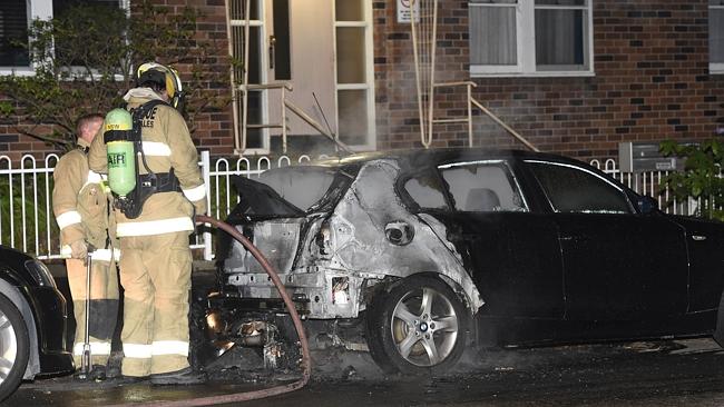 Another of the burnt cars in Woollahra / Picture: Gordon McComiskie