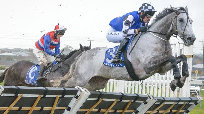 Saunter Boy in full flight over the jumps at Warrnambool. Picture: Racing Photos