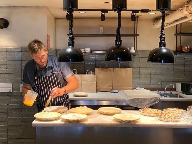 Curtis Stone turned his LA eatery, Gwen, into a produce store selling fresh fruit and vegetable and making meals to deliver to people in quarantine. Picture: Supplied