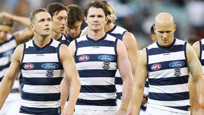 Joel Selwood, Patrick Dangerfield and Gary Ablett are all A-graders, but for how much longer? Picture: Getty Images