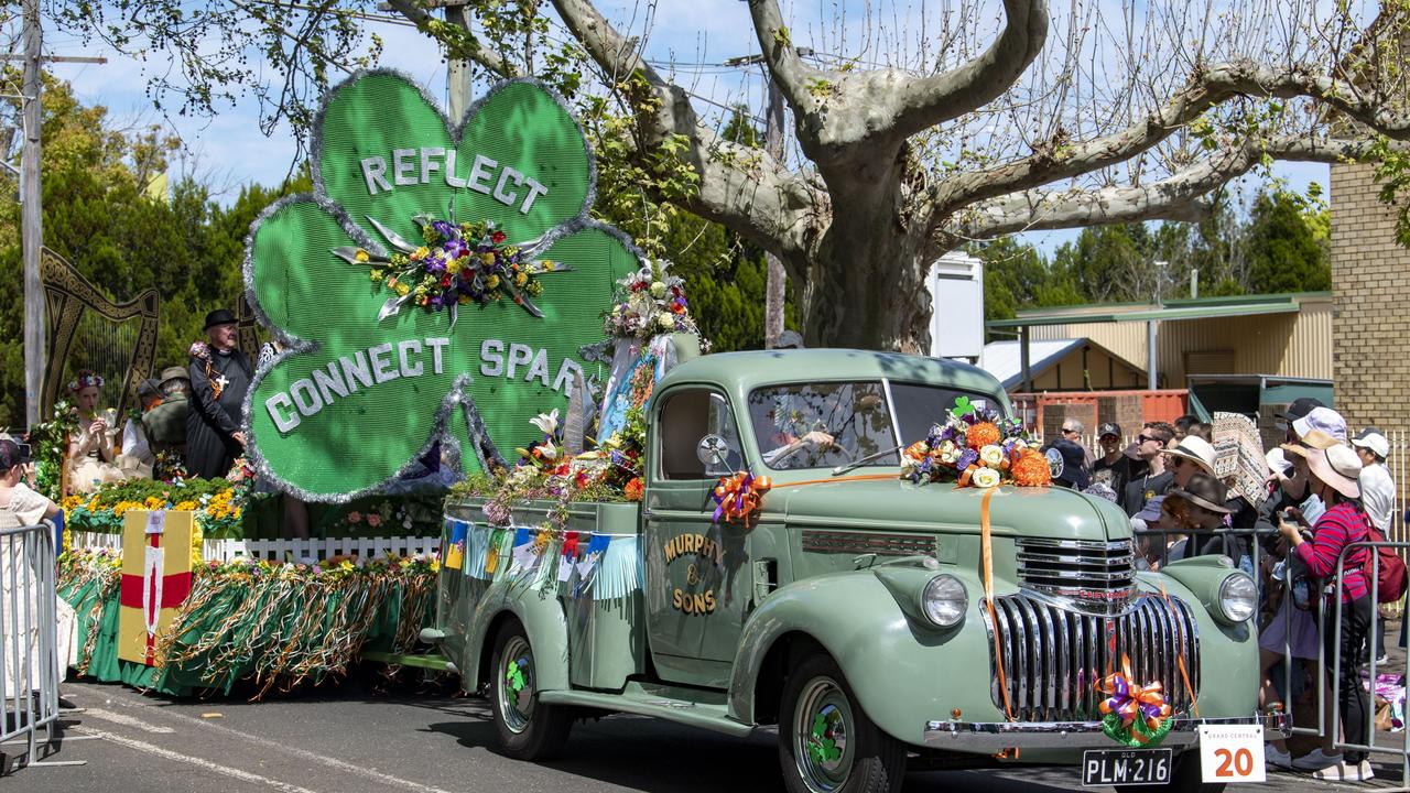 Darling Downs Irish Club float in the Grand Central Floral Parade. Saturday, September 17, 2022. Picture: Nev Madsen.