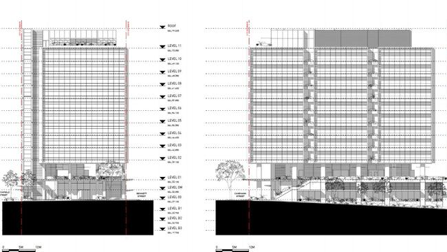 The development application for Palm Court which would expand the Cavenagh st building to a 13-storey office block.