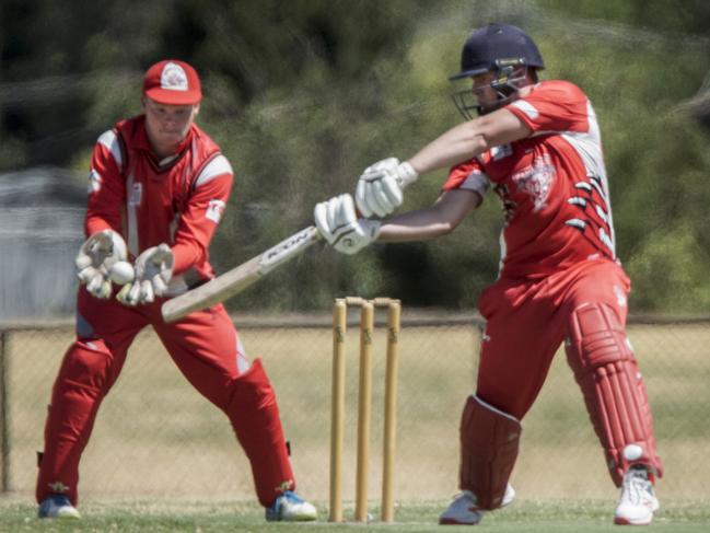 WGCA Premier Cricket: Merinda Park v Devon Meadows. Devon Meadows  batsman Kyle Salerno. Picture: Valeriu Campan