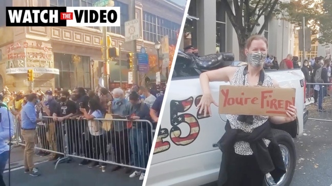 Supporters in Philadelphia celebrate after Biden's election win