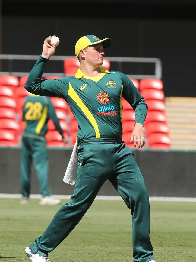Cricket, Australia XI team playing England Lions in a one-day match at Metricon Stadium. Max Bryant Pic Mike Batterham