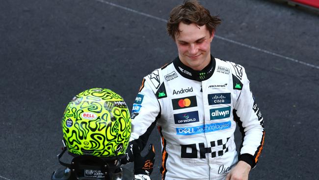 Third-placed Oscar Piastri of Australia congratulates race winner and fellow McLaren driver Lando Norris after the F1 Grand Prix of Monaco. Picture: Clive Rose/Getty Images