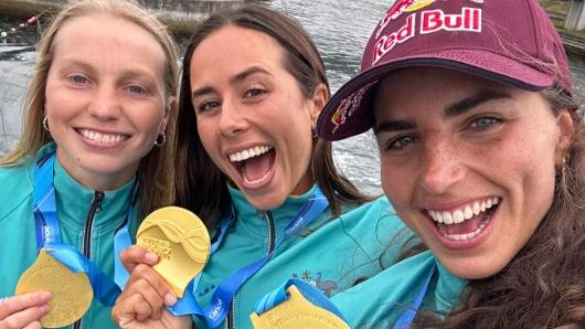 Noemie Fox (middle) and her Olympic champion sister Jessica will both be in Paris. Picture: Kim Jones Photography