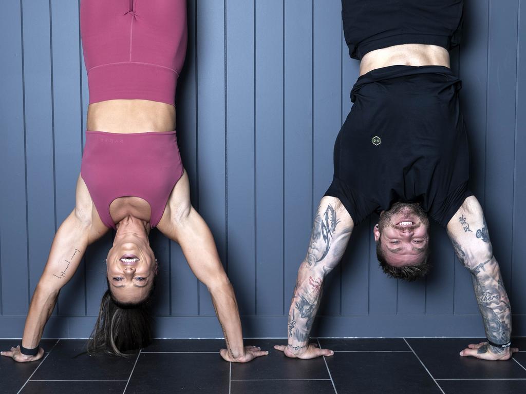 It’s a rush – but Jenna Louise says the handstand is not for beginners. Picture: Gary Ramage