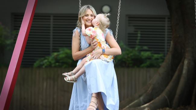 Kendall Gilding with her daughter Olive. Picture: Jamie Hanson