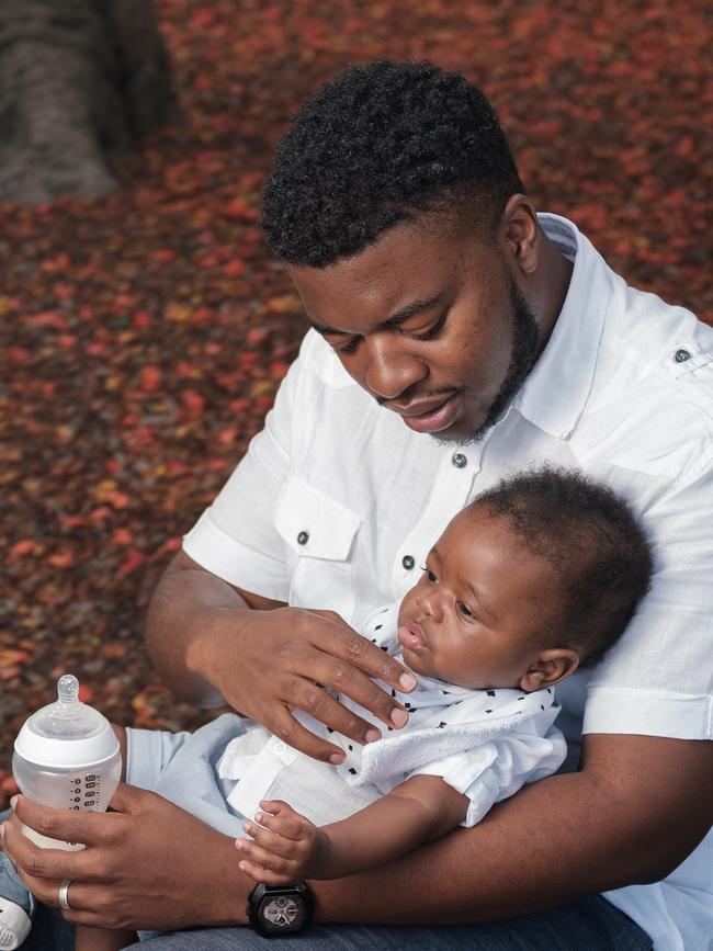 Deloitte insurance manager Tafadzwa Mudarikwa, pictured with his son Unathi, said the policy gives people a chance to see what it’s about. Picture: Richard Wearne