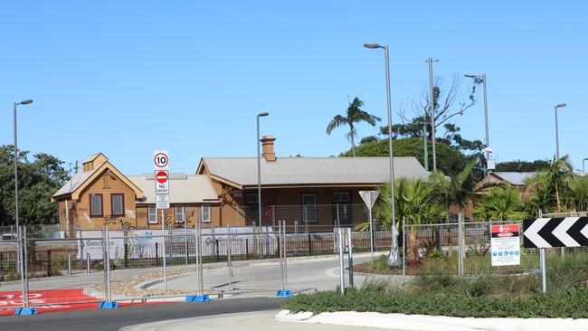 The new Byron bus interchange nearing completion on April 20, 2021. Picture: Liana Boss