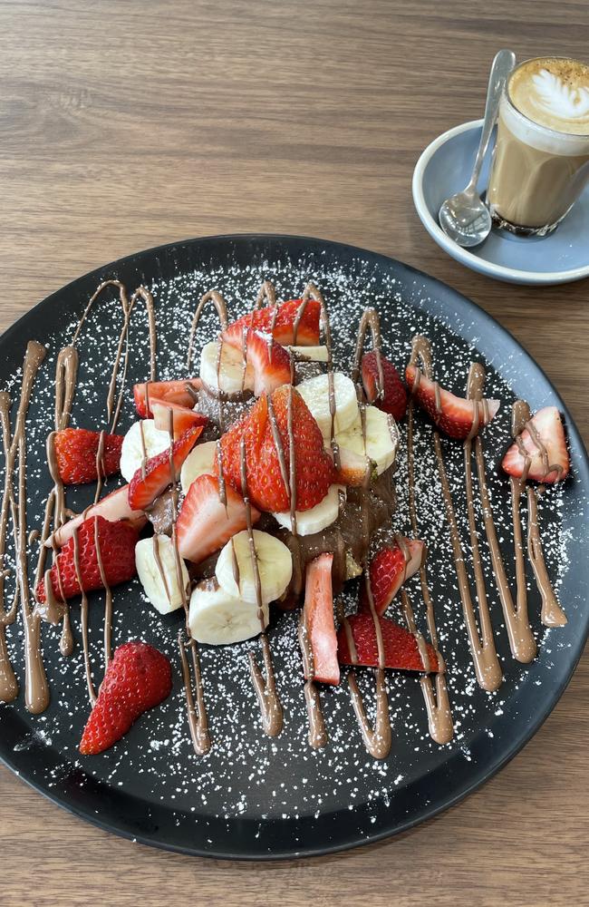 The irresistible Nutella waffles Profiterole Patisserie at Mays Hill.