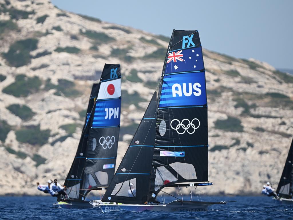 The black sails on the water in Marseille. Picture: Getty Images