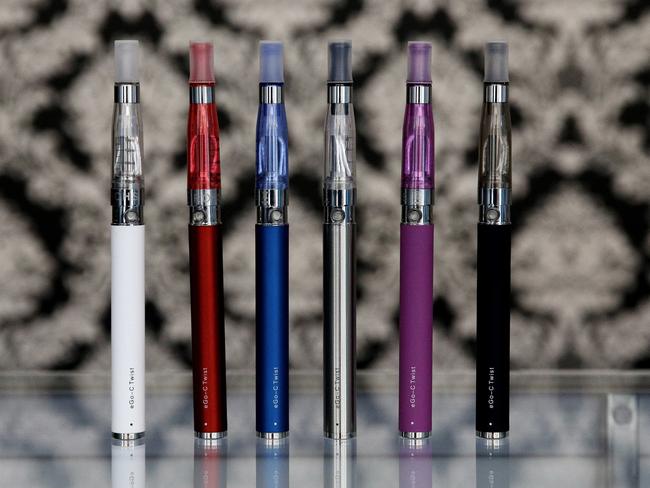 E-cigarettes appear on display at Vape store in Chicago. Picture: Nam Y. Huh