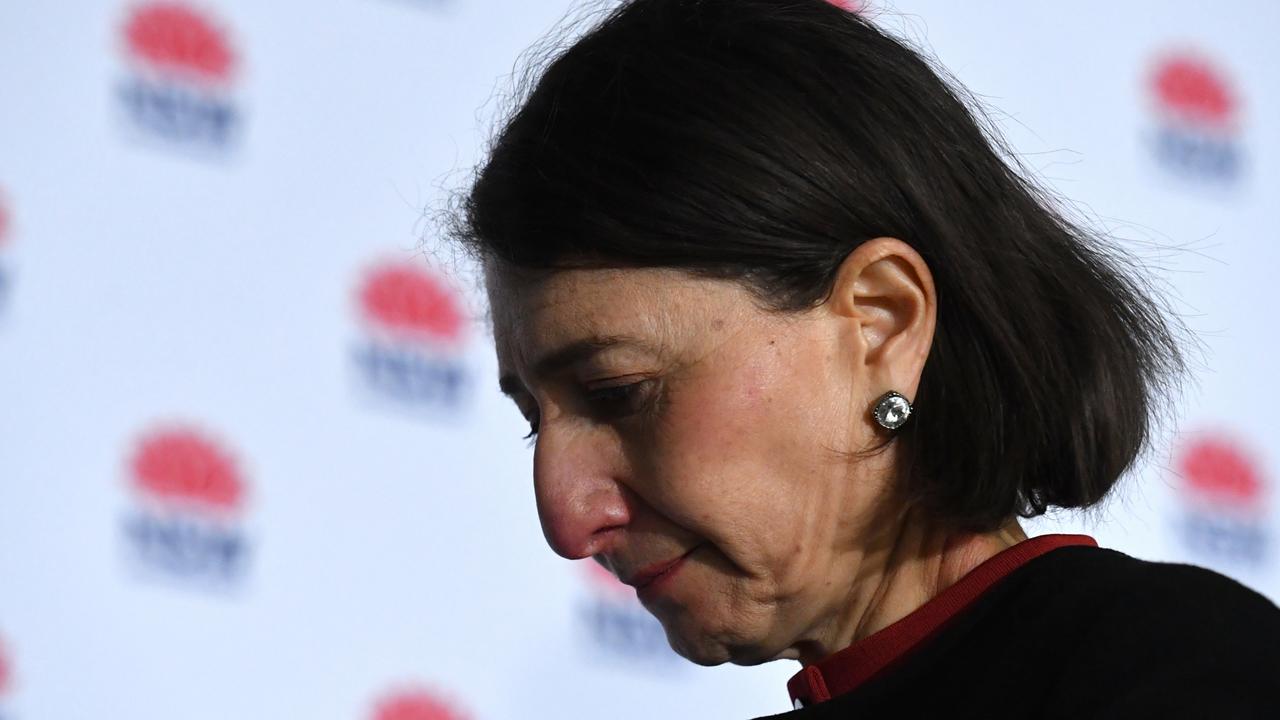 NSW Premier Gladys Berejiklian at a press conference on Wednesday. Picture: Mick Tsikas/Getty Images