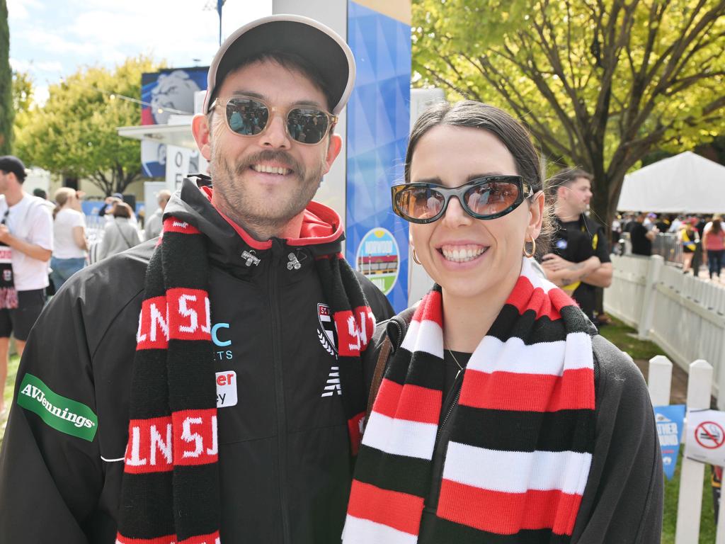 Footy fans enjoying the Norwood Food and Wine Festival on Sunday. Picture: Brenton Edwards