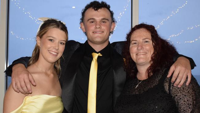 Millie, Lucas and Cheryl at the Caloundra City Private School formal 2024.