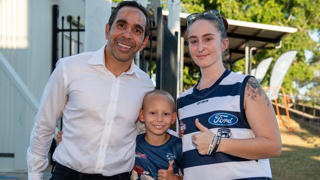 Eddie Betts, Lyndan Hayes and Kim Waters at the Gold Coast Suns vs Geelong Cats Round 10 AFL match at TIO Stadium. Picture: Pema Tamang Pakhrin