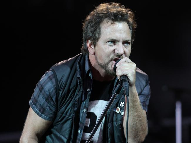 Pearl Jam’s Eddie Vedder, bound for the NRL Grand Final. Picture: Attila Szilvasi