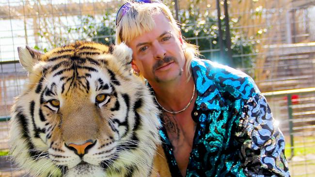 Joe Exotic in a scene from the true crime TV series Tiger King: Murder, Mayhem and Madness.