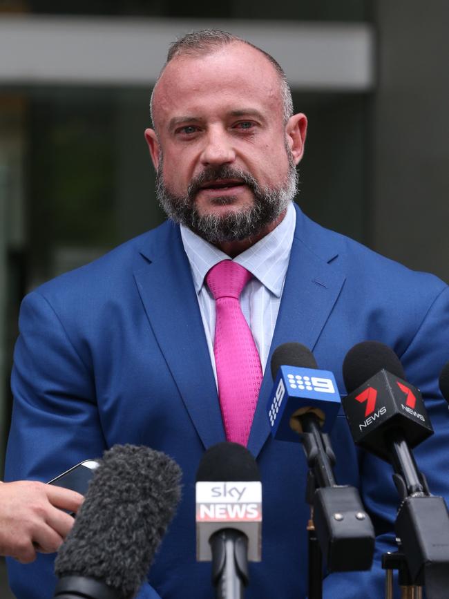 Campbell MacCallum outside court following Lionel Patea’s sentence for the killing of Tara Brown. Picture: News Corp Australia.