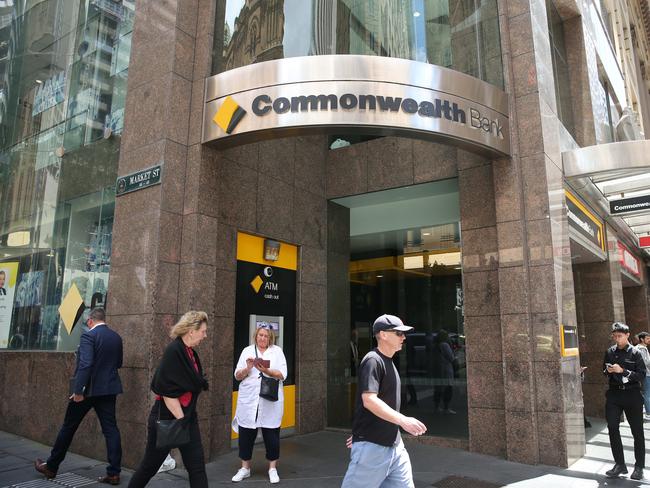 04/11/2022. Commonwealth Bank. Business stock logo pictures. Sydney CBD. Britta Campion / The Australian