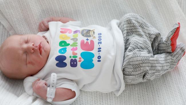 Callum has a nap while Westmead Hospital's celebrates its 40th birthday on November 10. Picture: Angelo Velardo