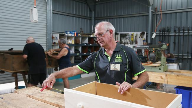 Clive Lee at the Cairns Men's Shed in Mooroobool, which received a million-dollar federal grant for clubhouse upgrades in 2020. Picture: BRENDAN RADKE.